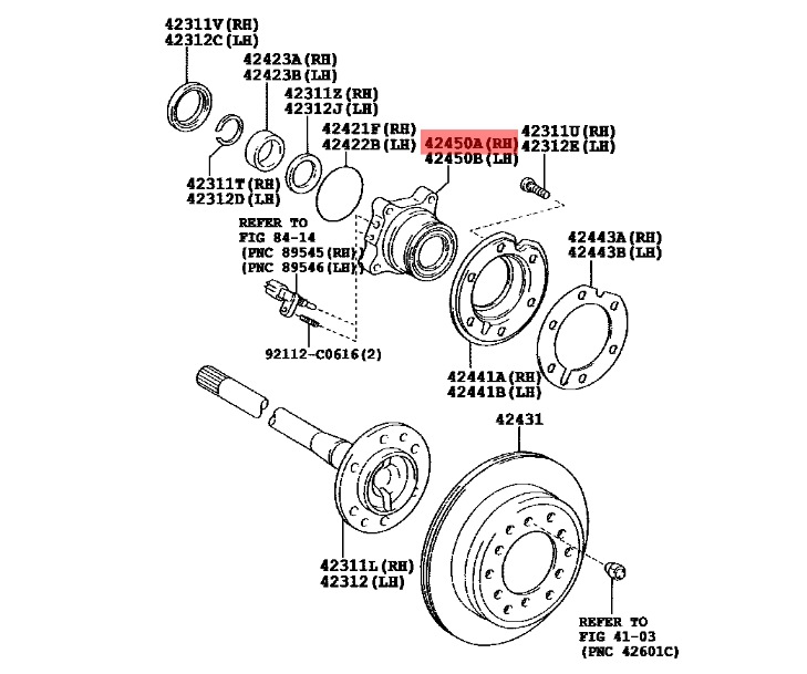 Wheel Hub Bearing for Toyota 42450-60050