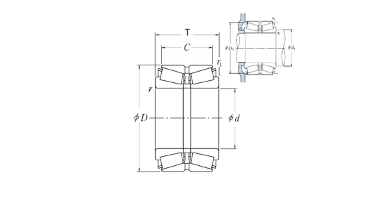 HR45KBE42+L ตลับลูกปืนเม็ดเรียวสองแถว HR45KBE42+L ตลับลูกปืนเม็ดเรียวสองแถว