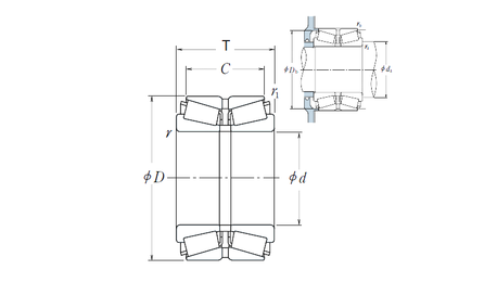 HR40KBE42+L Dua Baris Tirus Roller Bearing HR40KBE42+L Dua Baris Tirus Roller Bearing